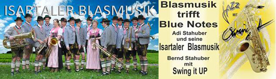 60 Jahre Isartaler Blasmusik -  Konzert “Blasmusik trifft Blue Notes” am 10.09.2015 im Hotel zur Post in Bad Wiessee